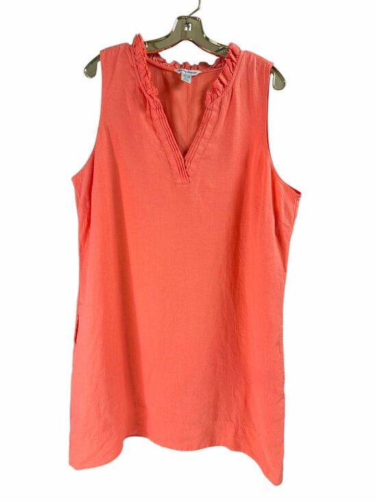 Tommy Bahama Dresses & Skirts - Tommy Bahama Women's Dress Size XL Coral Two Palms Double Ruffle Linen Shift